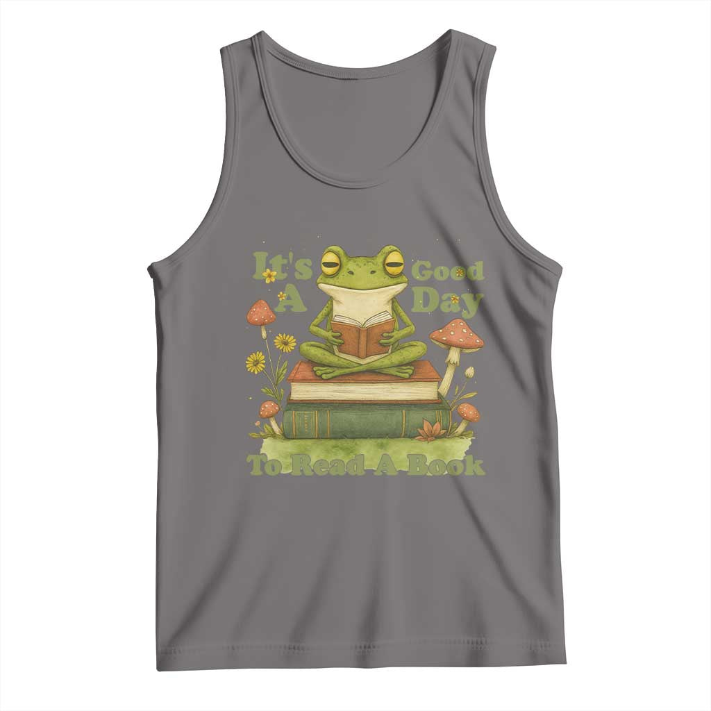 It Is A Good Day To Read A Book Tank Top Funny Frog Reading - Wonder Print Shop