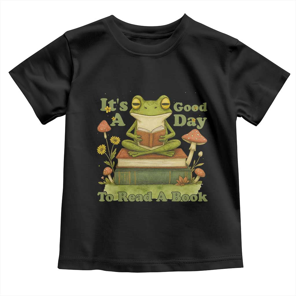 It Is A Good Day To Read A Book Toddler T Shirt Funny Frog Reading - Wonder Print Shop