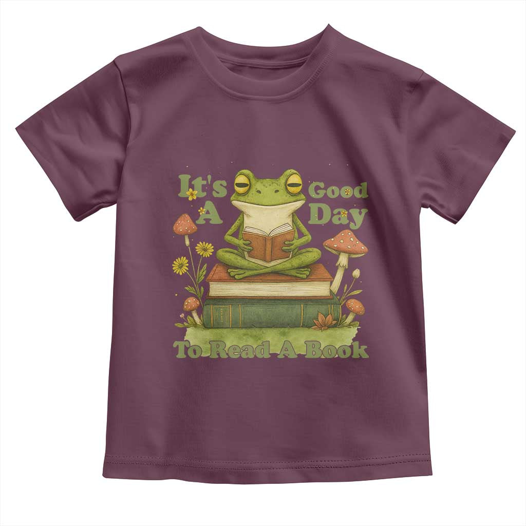 It Is A Good Day To Read A Book Toddler T Shirt Funny Frog Reading - Wonder Print Shop
