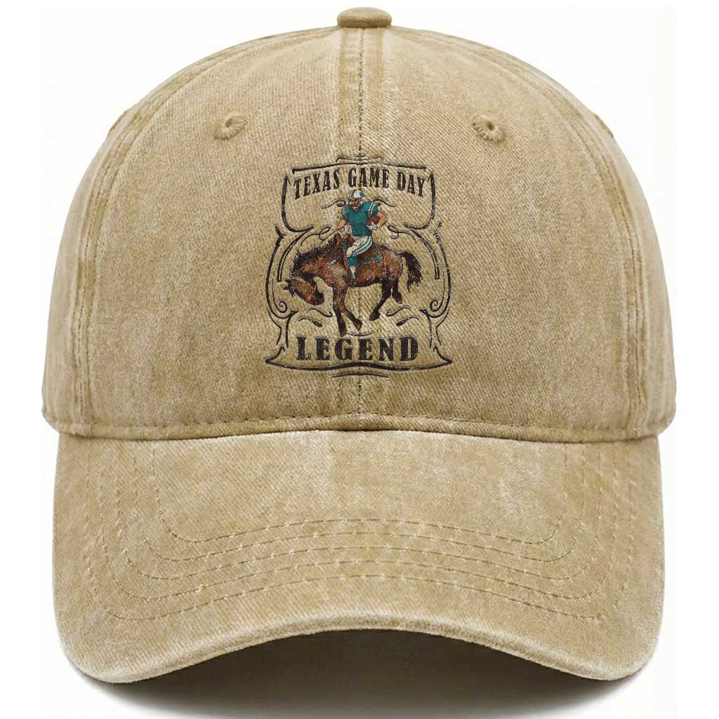 TX Game Day Legend Washed Cotton Baseball Cap Funny CFF