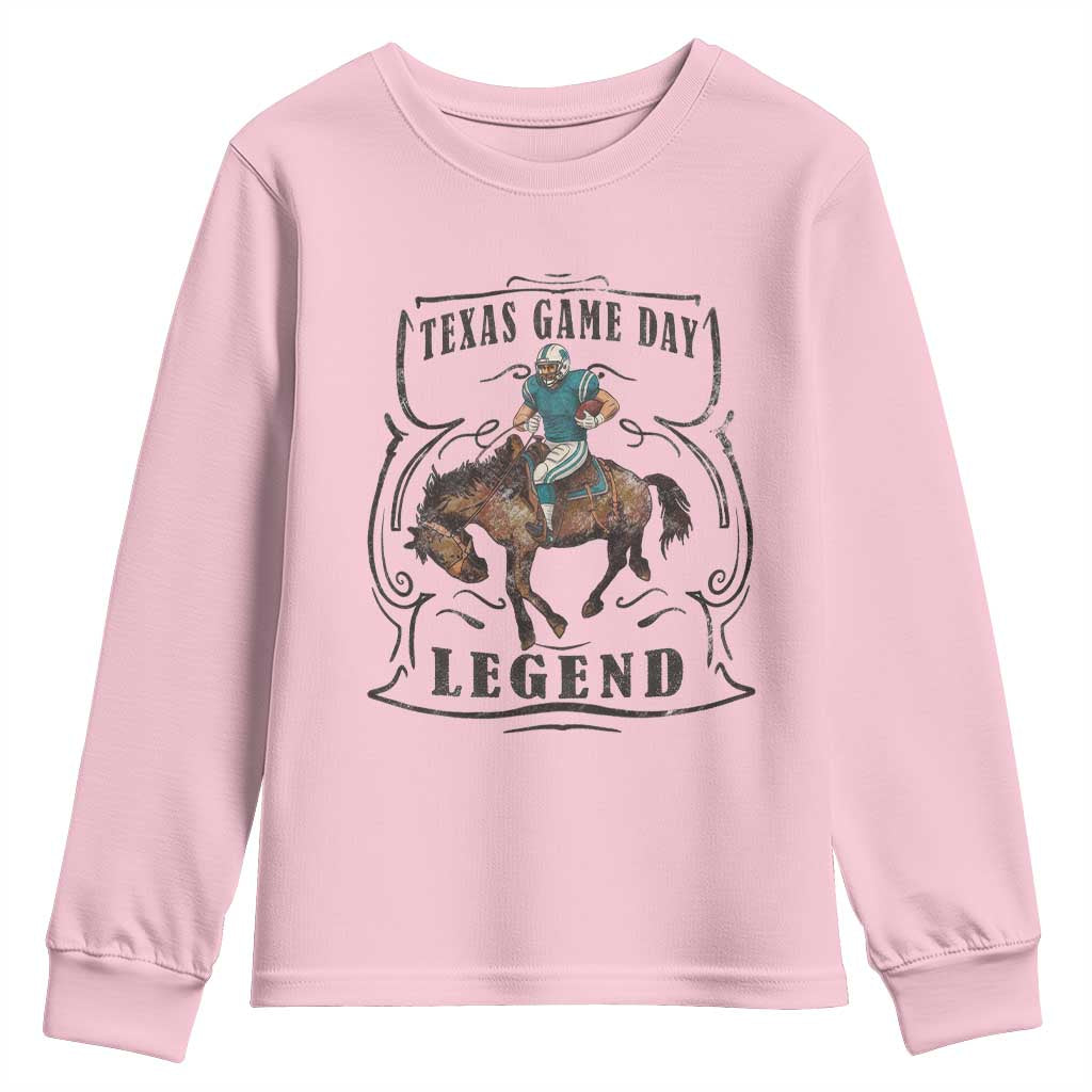 Texas Game Day Legend Youth Sweatshirt Funny Football Cowboy - Wonder Print Shop