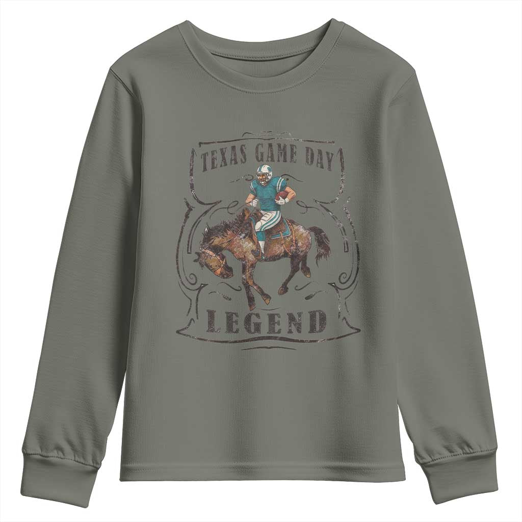 Texas Game Day Legend Youth Sweatshirt Funny Football Cowboy - Wonder Print Shop