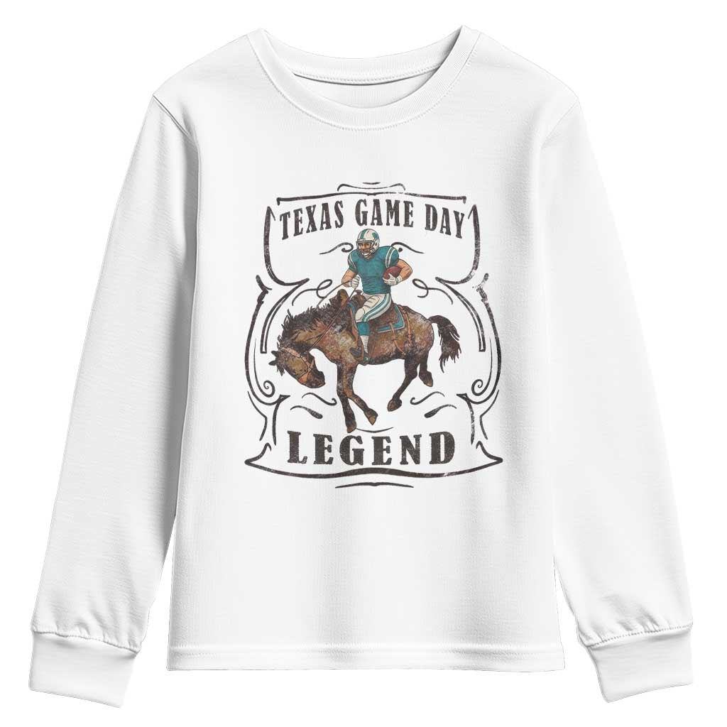 Texas Game Day Legend Youth Sweatshirt Funny Football Cowboy - Wonder Print Shop