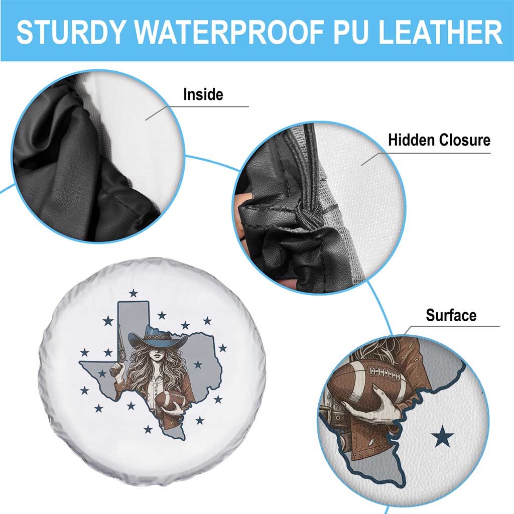 Funny Texas Cowgirl Spare Tire Cover Football Lover Gift - Wonder Print Shop