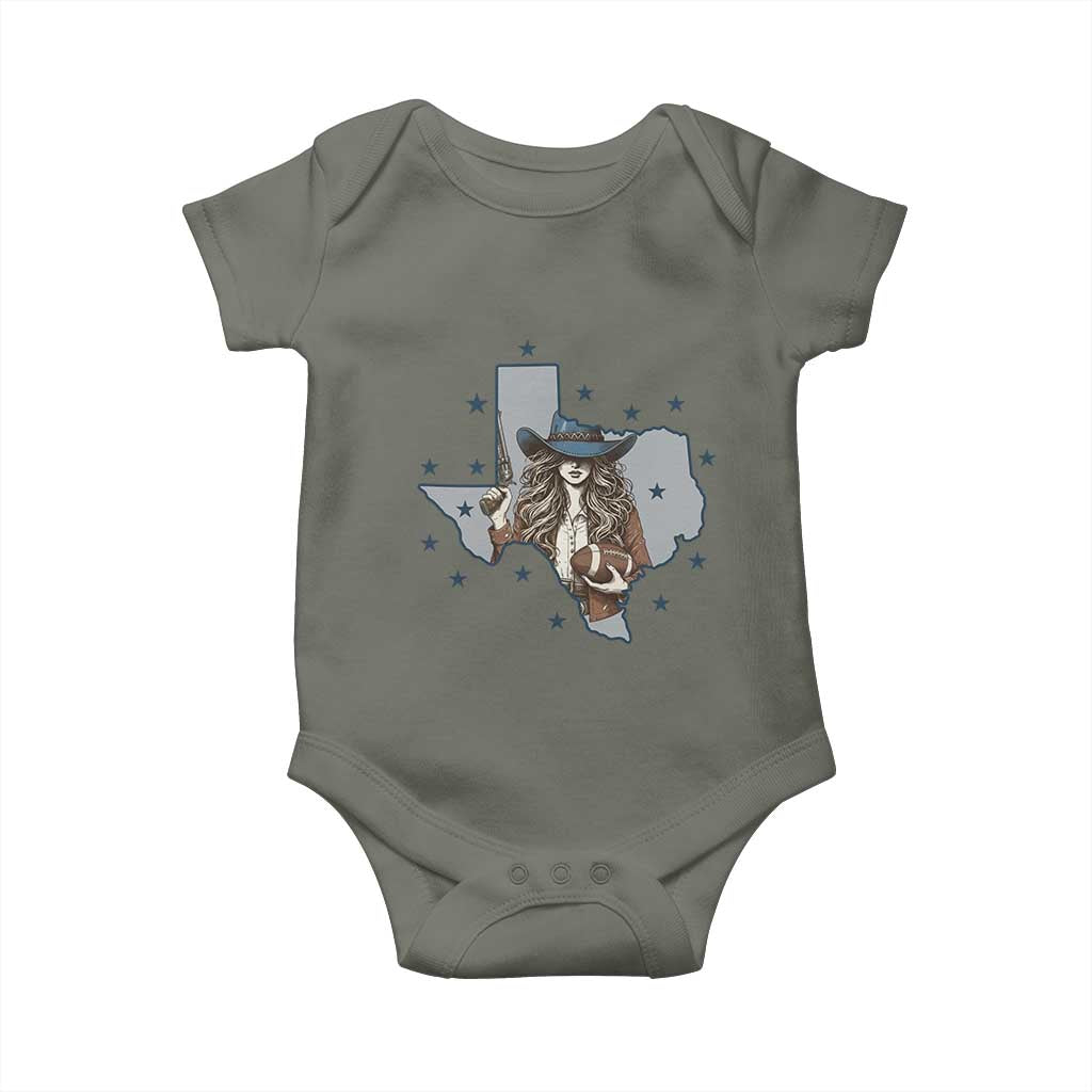 Funny Texas Cowgirl Baby Onesie Football Lover Gift - Wonder Print Shop