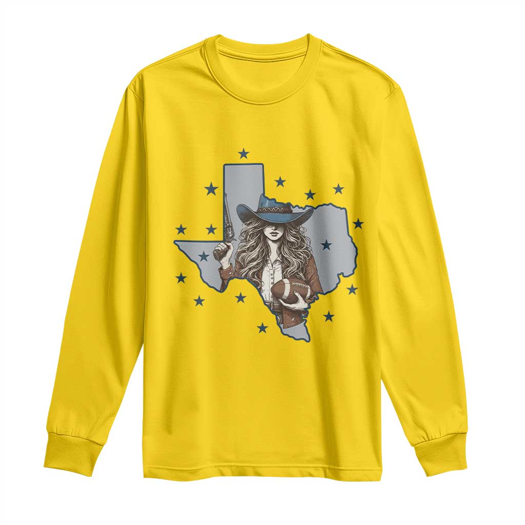Funny Texas Cowgirl Long Sleeve Shirt Football Lover Gift - Wonder Print Shop