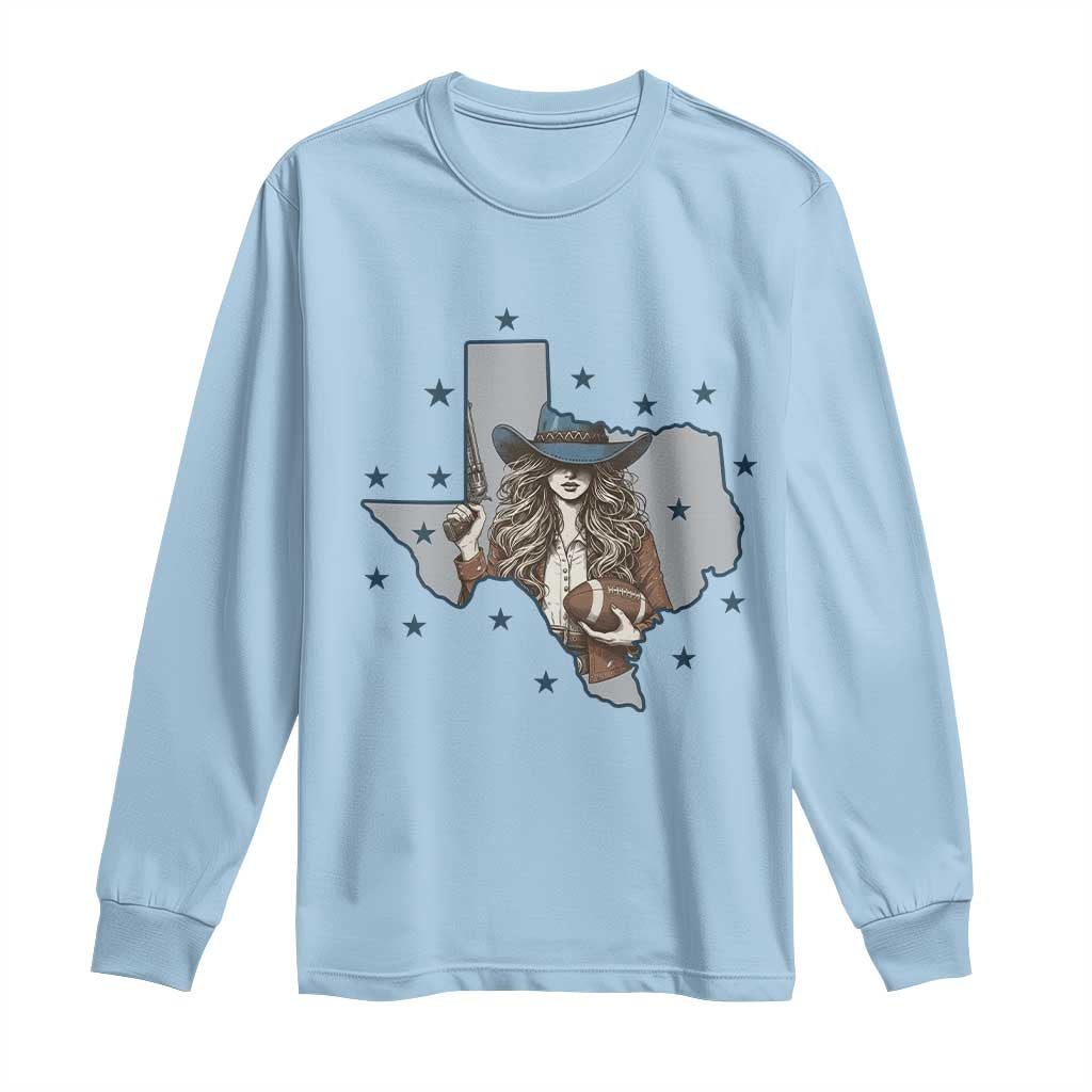 Funny Texas Cowgirl Long Sleeve Shirt Football Lover Gift - Wonder Print Shop