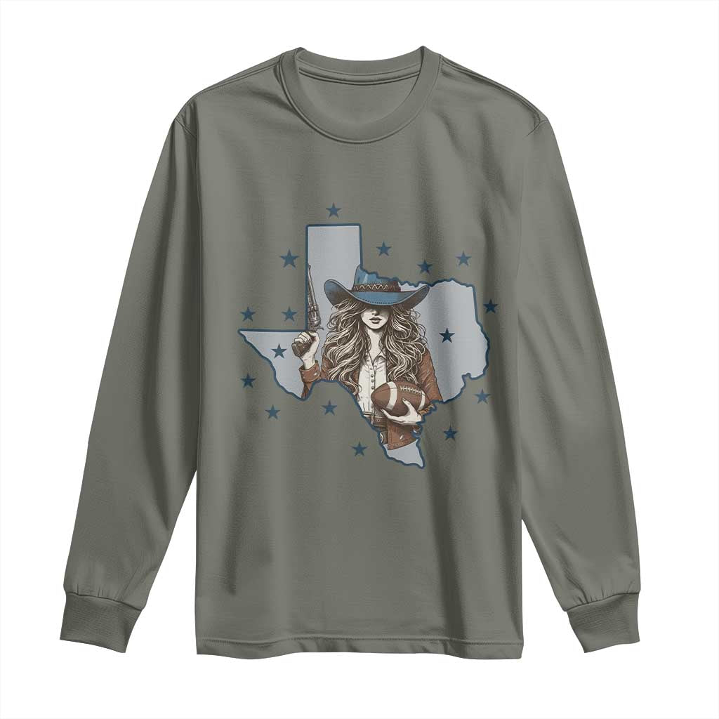Funny Texas Cowgirl Long Sleeve Shirt Football Lover Gift - Wonder Print Shop