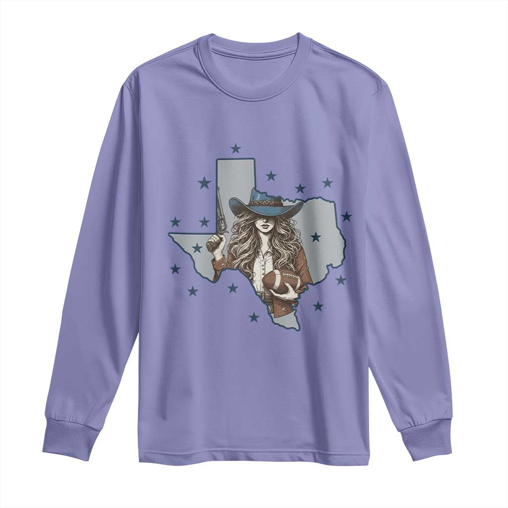 Funny Texas Cowgirl Long Sleeve Shirt Football Lover Gift - Wonder Print Shop