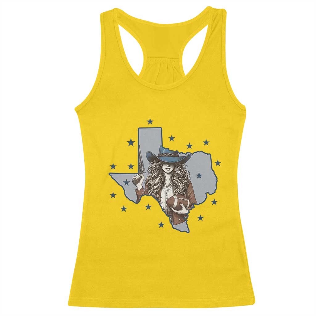 Funny Texas Cowgirl Racerback Tank Top Football Lover Gift - Wonder Print Shop