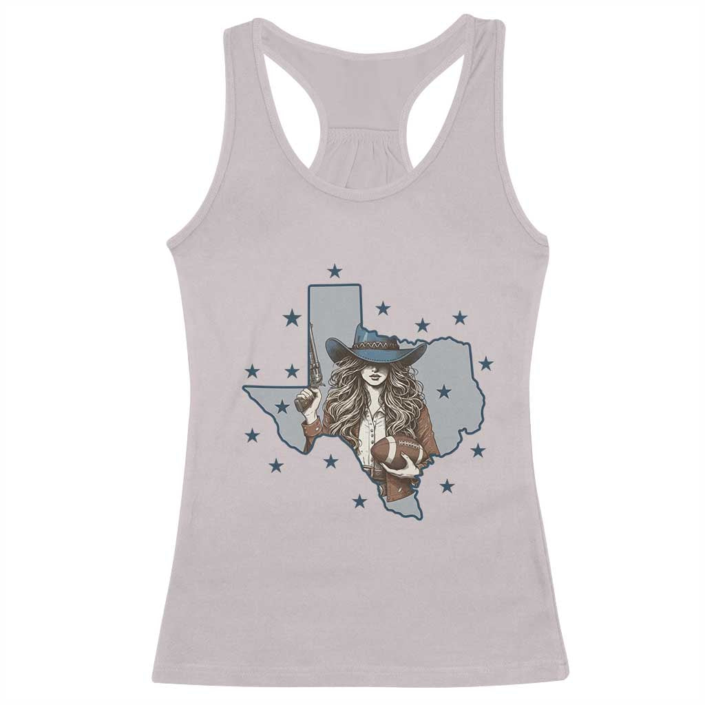 Funny Texas Cowgirl Racerback Tank Top Football Lover Gift - Wonder Print Shop