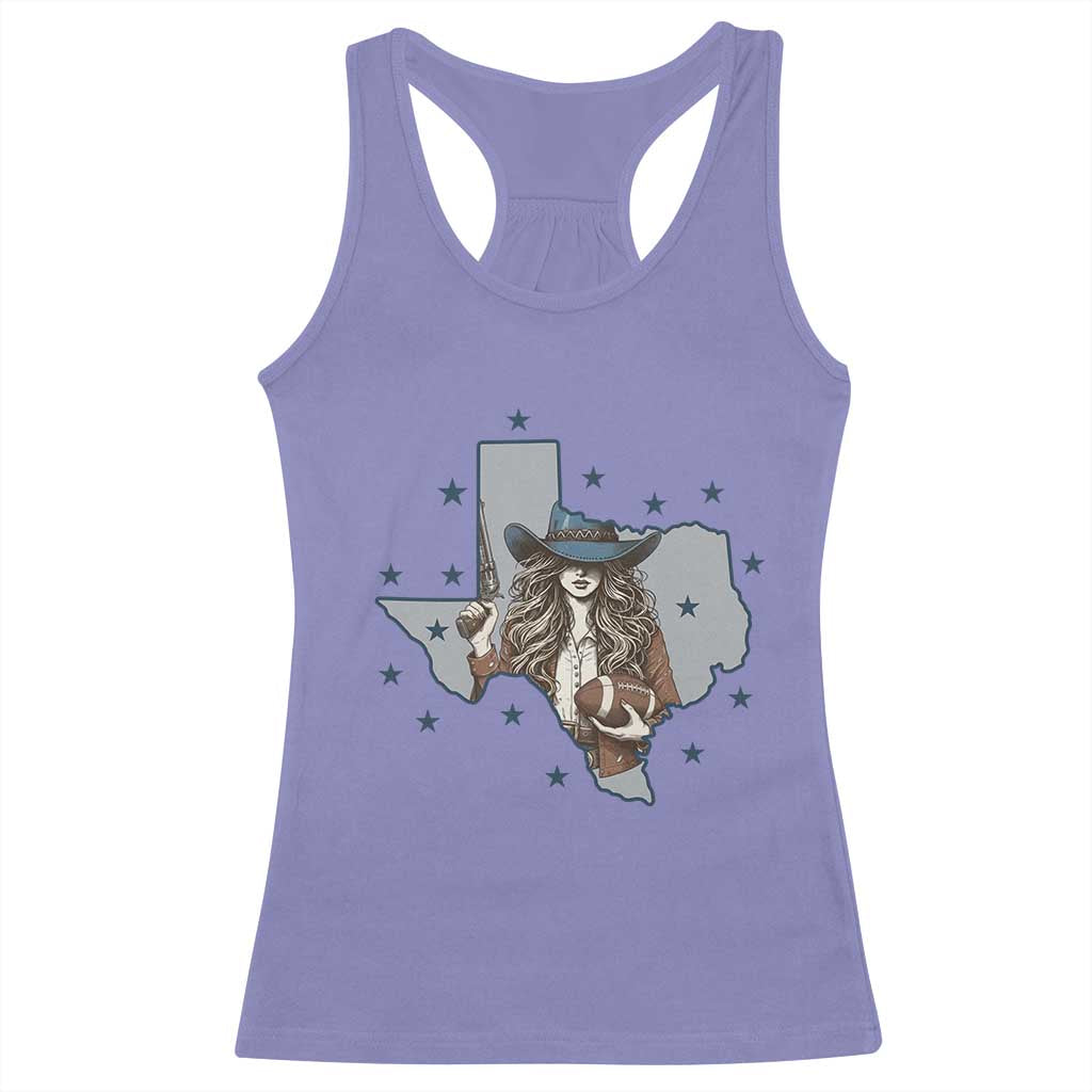 Funny Texas Cowgirl Racerback Tank Top Football Lover Gift - Wonder Print Shop