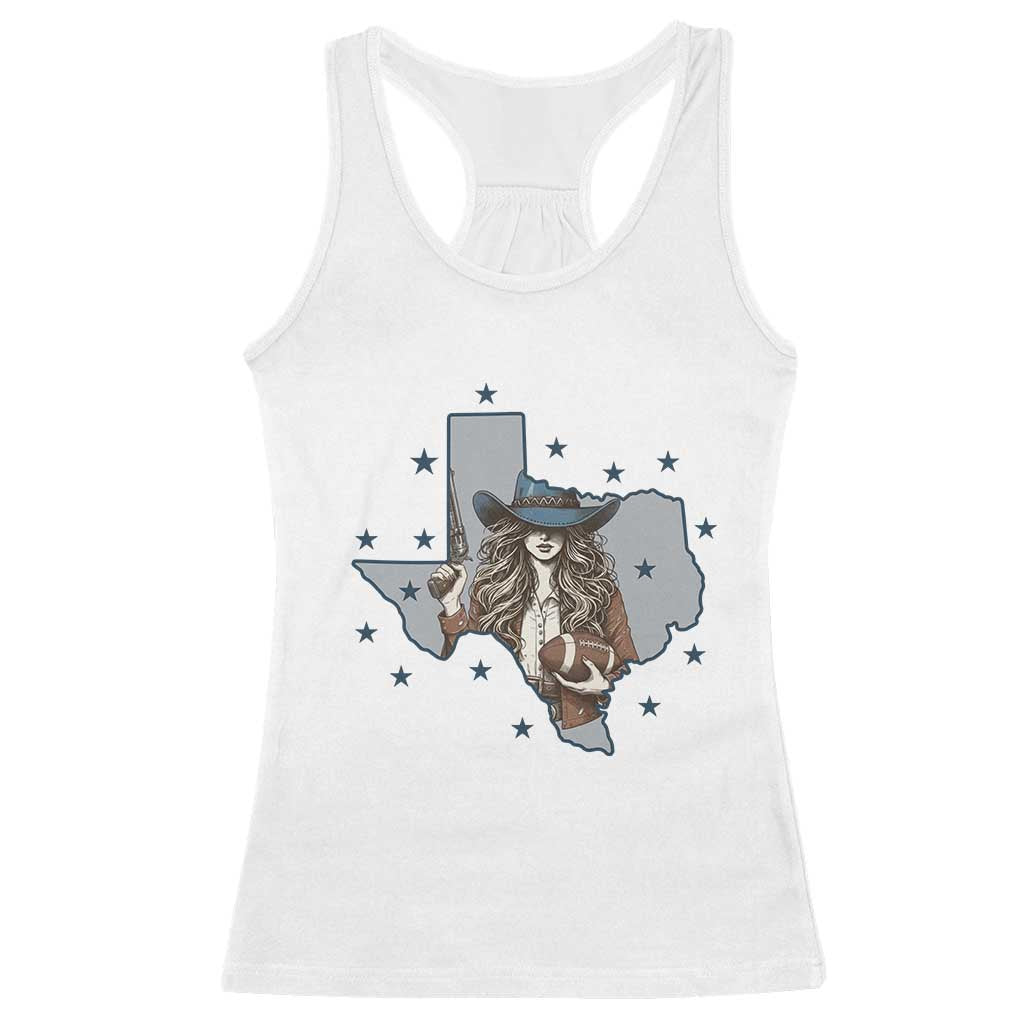 Funny Texas Cowgirl Racerback Tank Top Football Lover Gift - Wonder Print Shop
