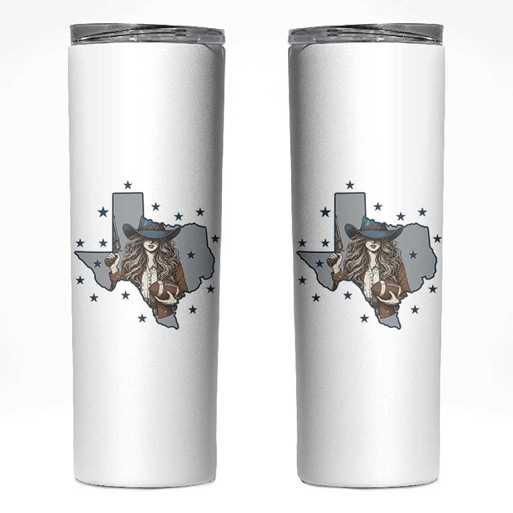 Funny Texas Cowgirl Skinny Tumbler Football Lover Gift - Wonder Print Shop