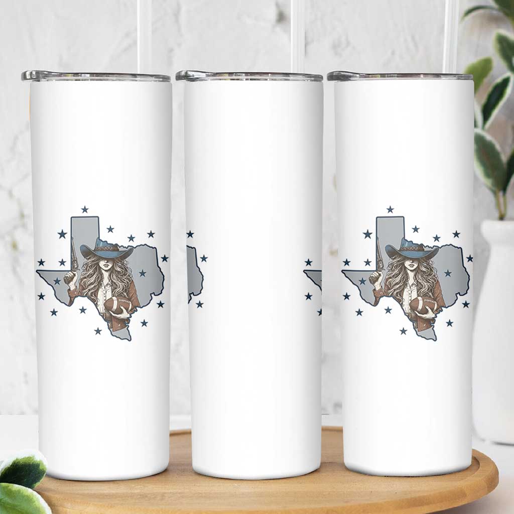 Funny Texas Cowgirl Skinny Tumbler Football Lover Gift - Wonder Print Shop