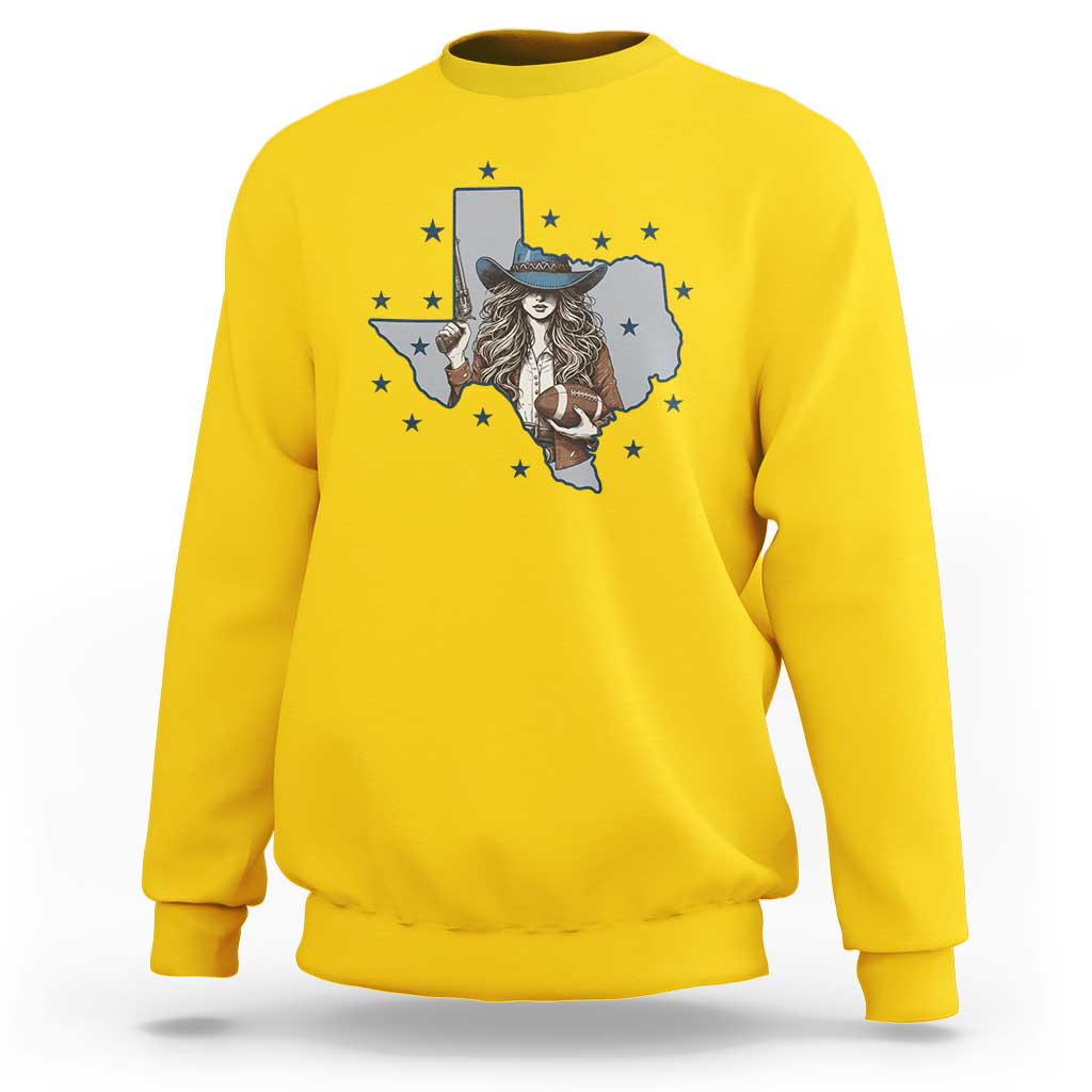 Funny Texas Cowgirl Sweatshirt Football Lover Gift - Wonder Print Shop