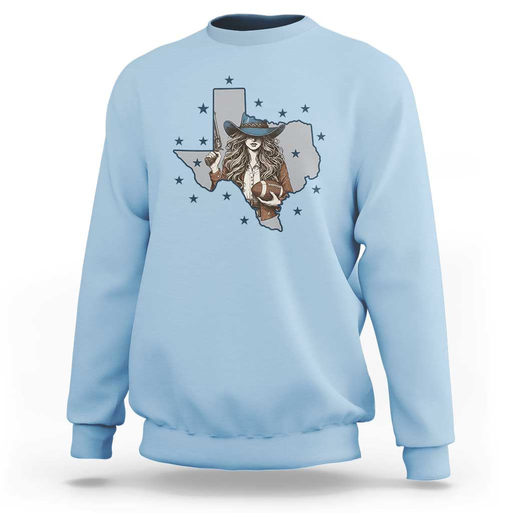 Funny Texas Cowgirl Sweatshirt Football Lover Gift - Wonder Print Shop