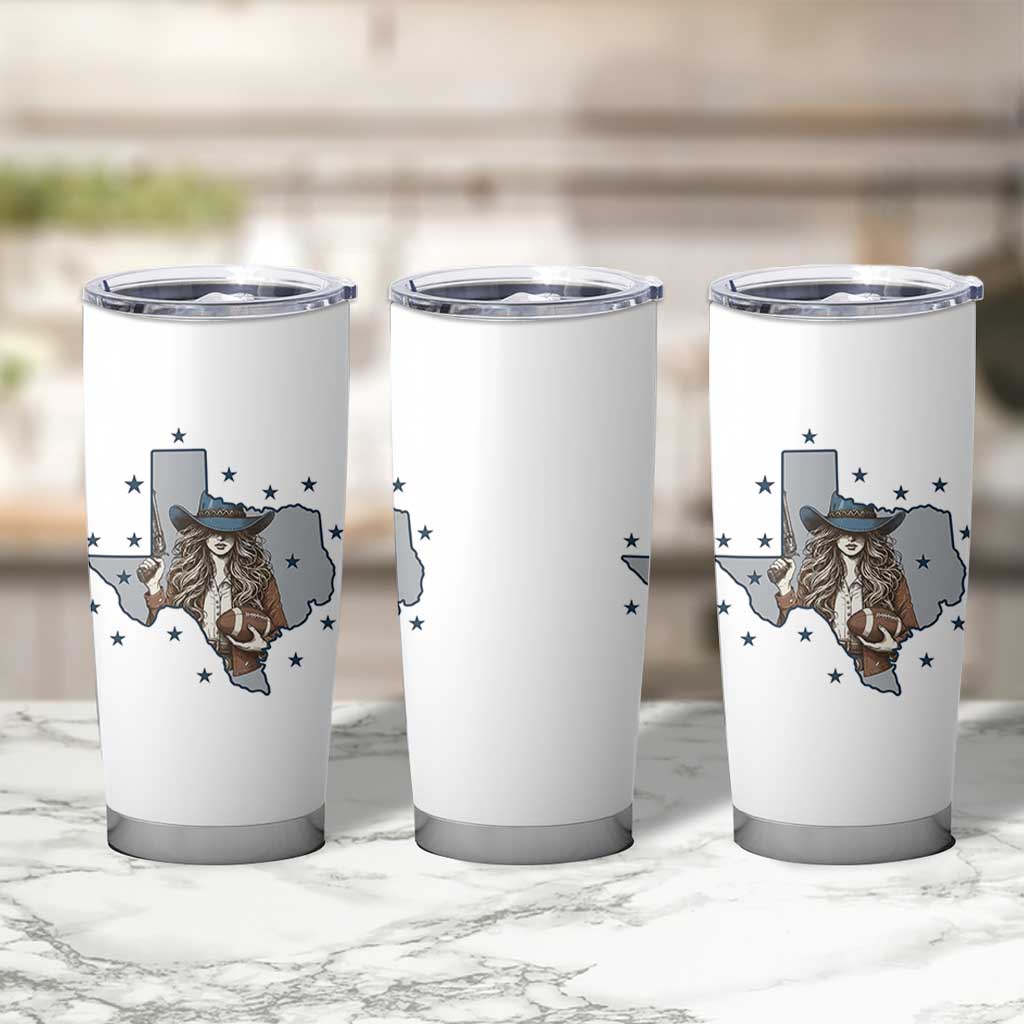 Funny Texas Cowgirl Tumbler Cup Football Lover Gift - Wonder Print Shop