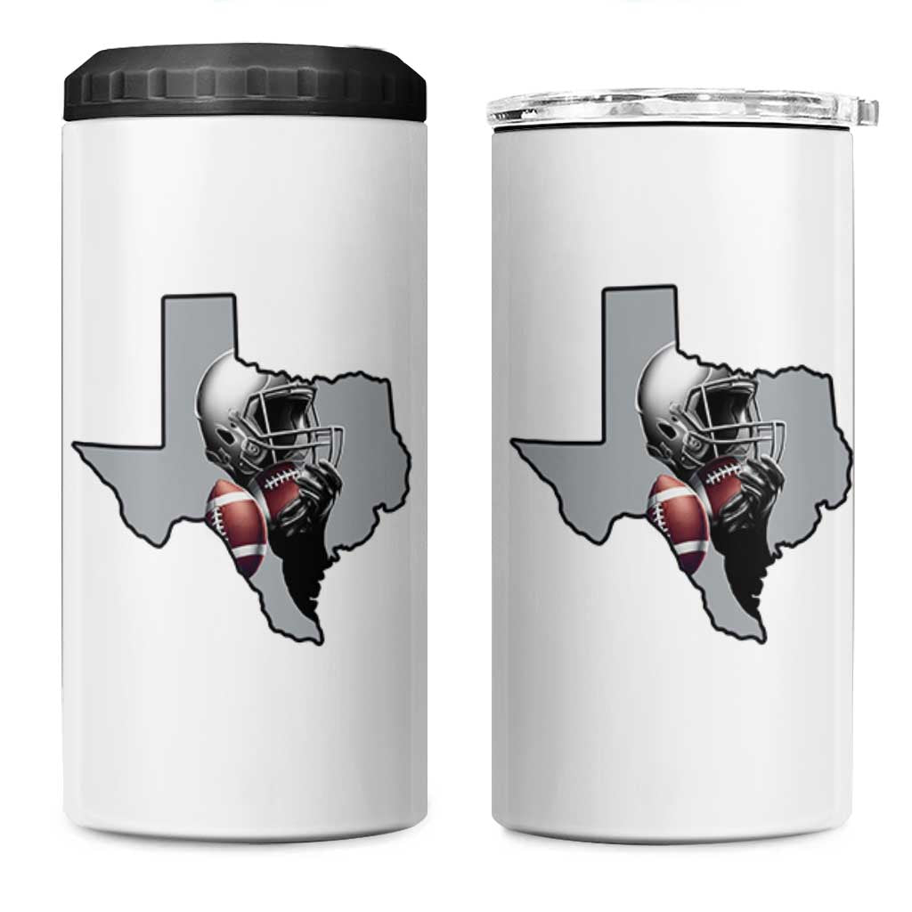 Texas Football Life 4 in 1 Can Cooler Tumbler Western Sports Fan Gift - Wonder Print Shop