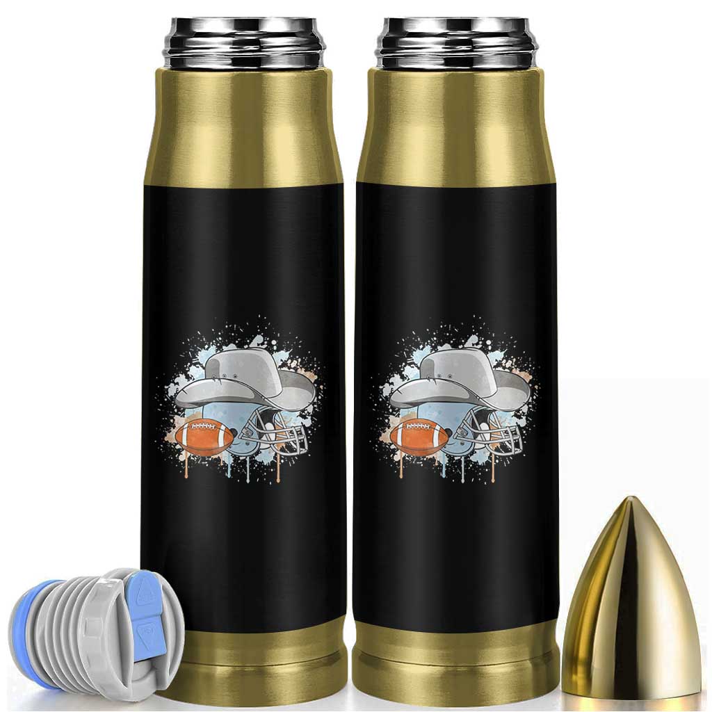 Cowboy Football Helmet Bullet Tumbler Game Day Spirit Gift - Wonder Print Shop