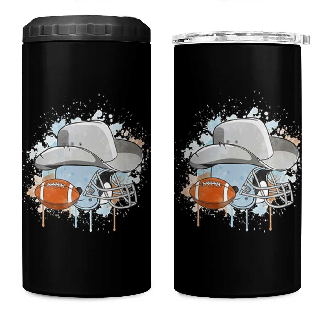 Cowboy Football Helmet 4 in 1 Can Cooler Tumbler Game Day Spirit Gift - Wonder Print Shop
