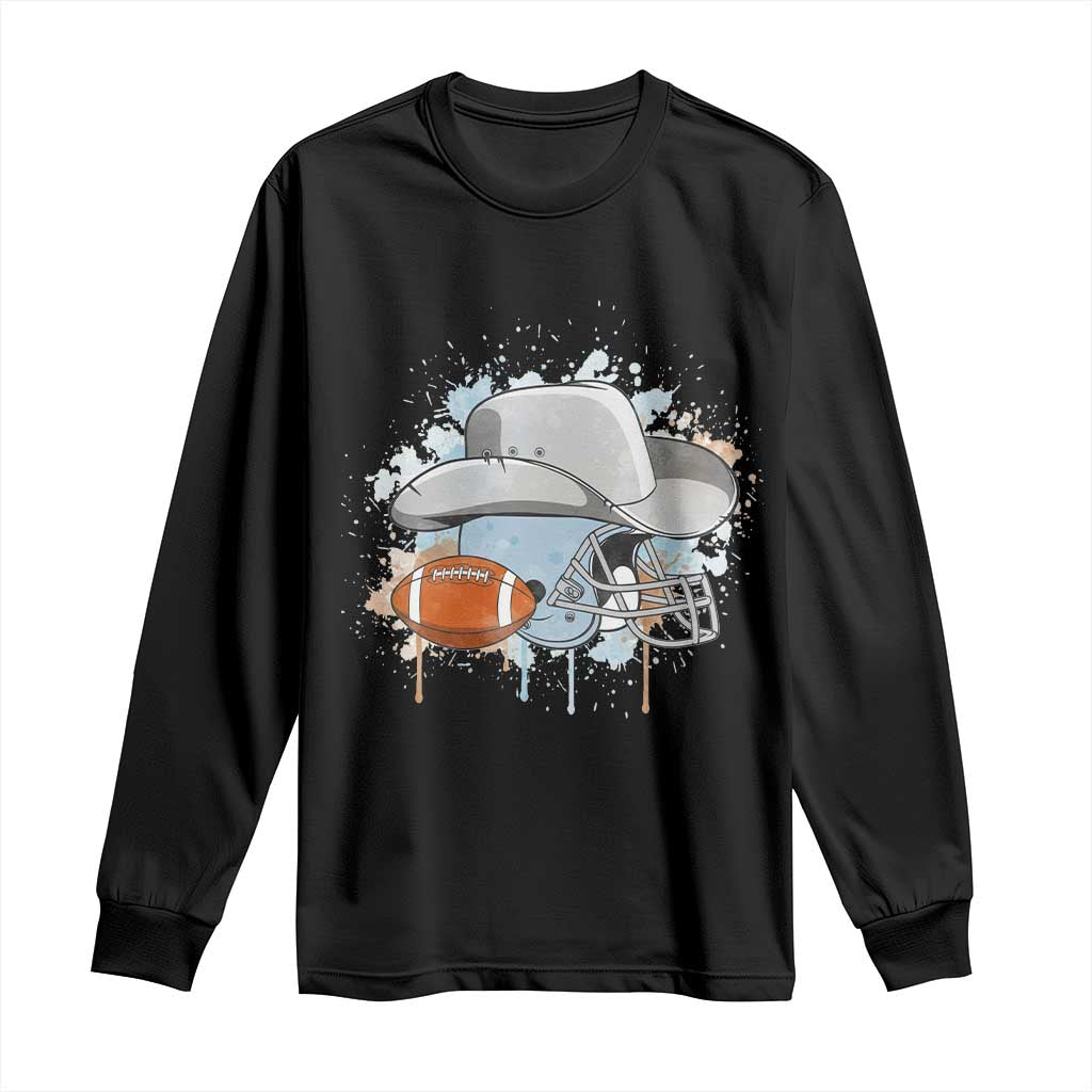 Cowboy Football Helmet Long Sleeve Shirt Game Day Spirit Gift - Wonder Print Shop