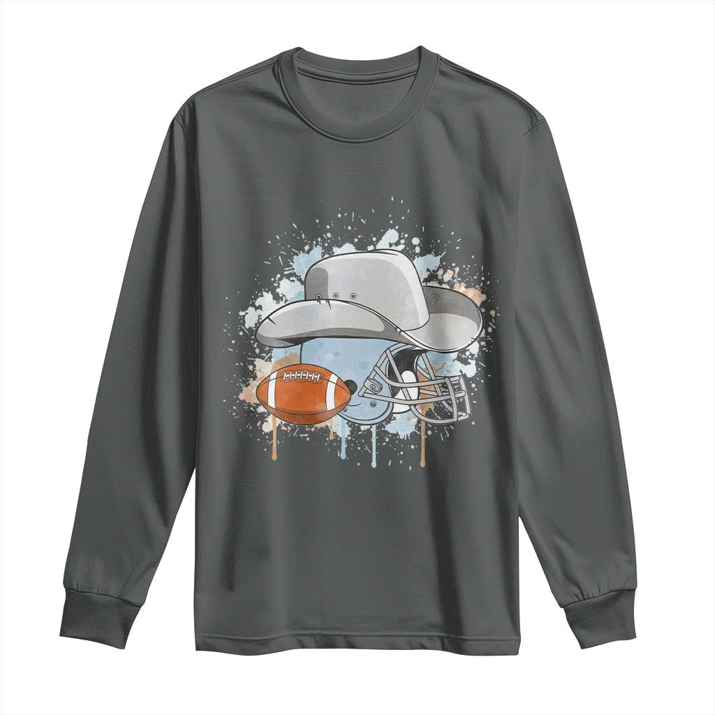 Cowboy Football Helmet Long Sleeve Shirt Game Day Spirit Gift - Wonder Print Shop