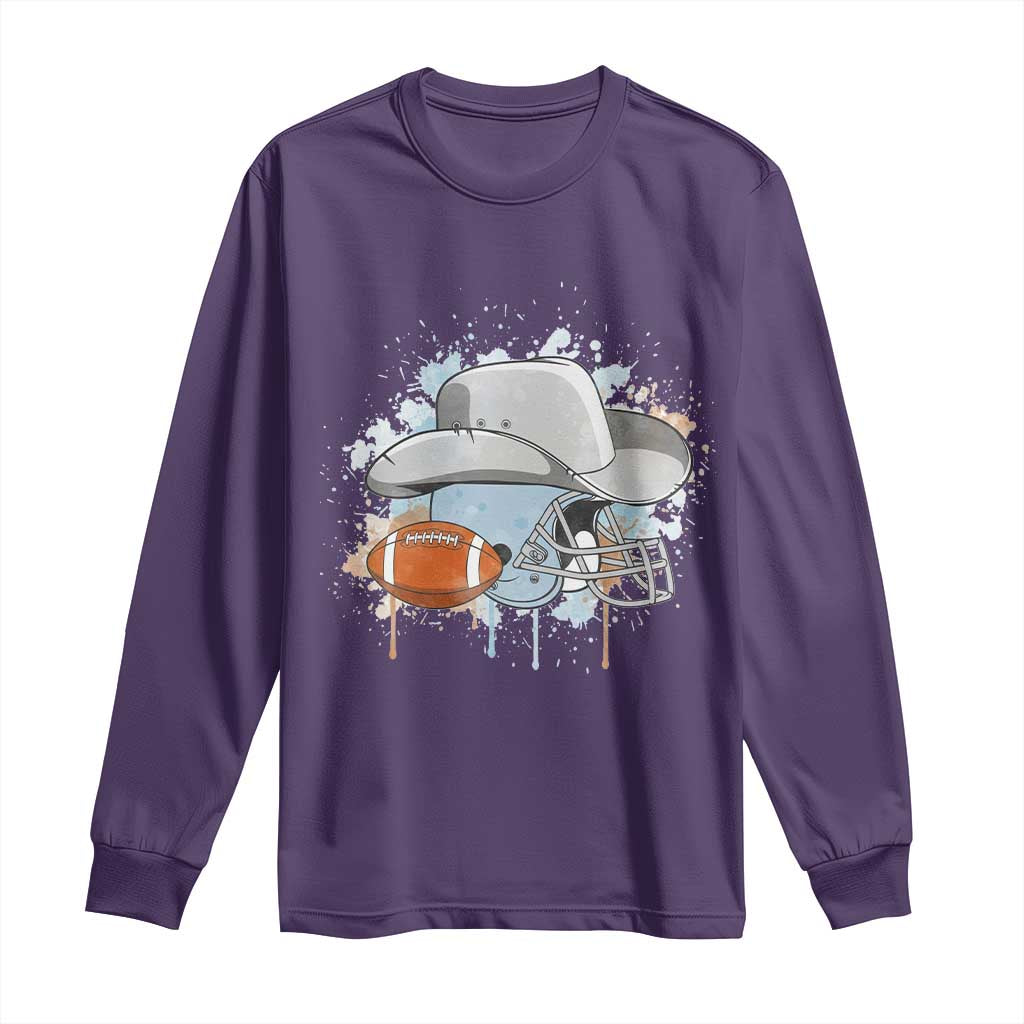 Cowboy Football Helmet Long Sleeve Shirt Game Day Spirit Gift - Wonder Print Shop