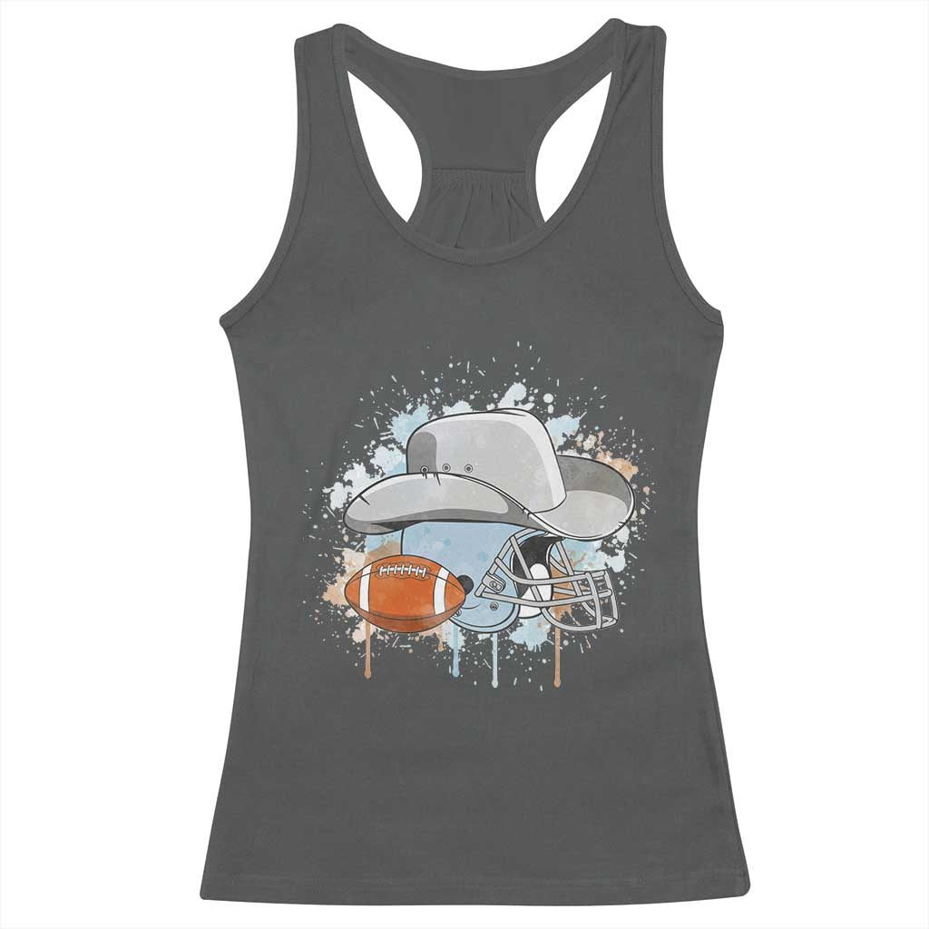 Cowboy Football Helmet Racerback Tank Top Game Day Spirit Gift - Wonder Print Shop
