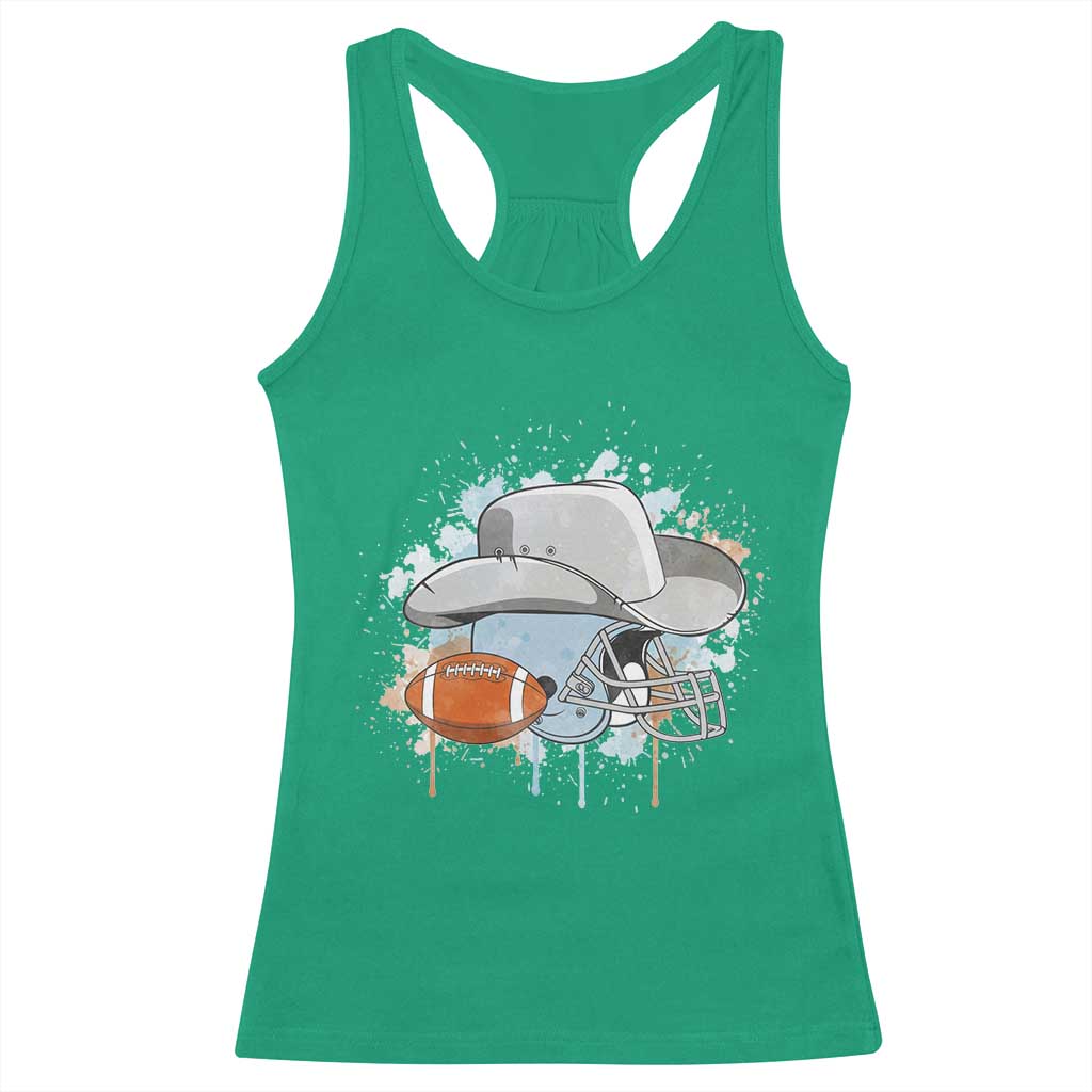 Cowboy Football Helmet Racerback Tank Top Game Day Spirit Gift - Wonder Print Shop