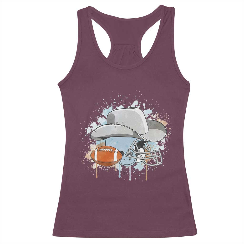 Cowboy Football Helmet Racerback Tank Top Game Day Spirit Gift - Wonder Print Shop