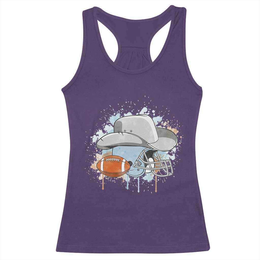 Cowboy Football Helmet Racerback Tank Top Game Day Spirit Gift - Wonder Print Shop