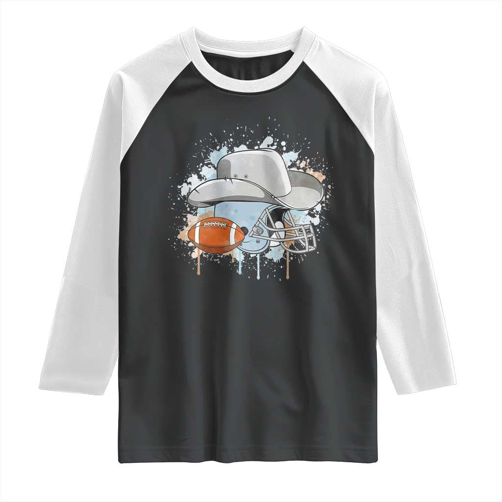 Cowboy Football Helmet Raglan Shirt Game Day Spirit Gift - Wonder Print Shop