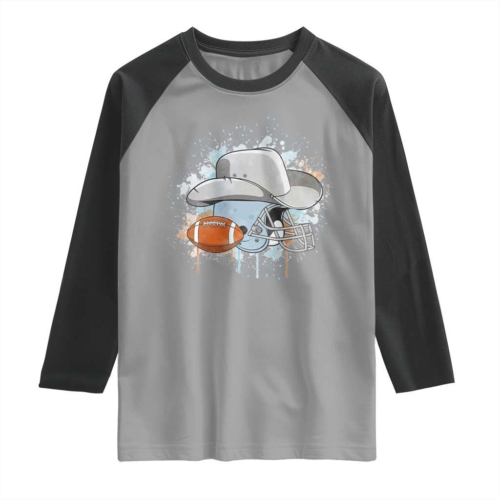 Cowboy Football Helmet Raglan Shirt Game Day Spirit Gift - Wonder Print Shop