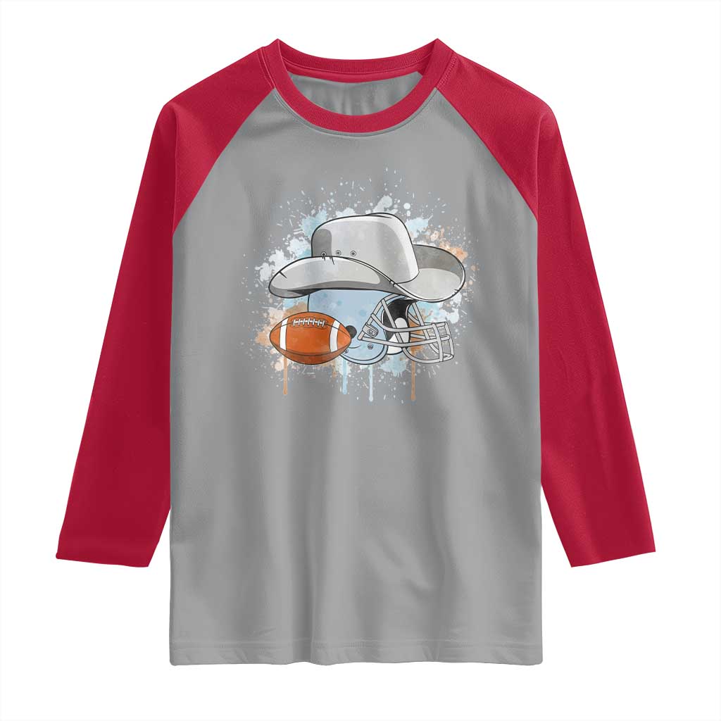 Cowboy Football Helmet Raglan Shirt Game Day Spirit Gift - Wonder Print Shop