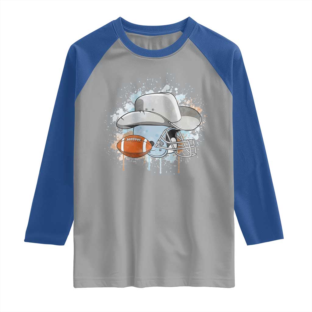 Cowboy Football Helmet Raglan Shirt Game Day Spirit Gift - Wonder Print Shop