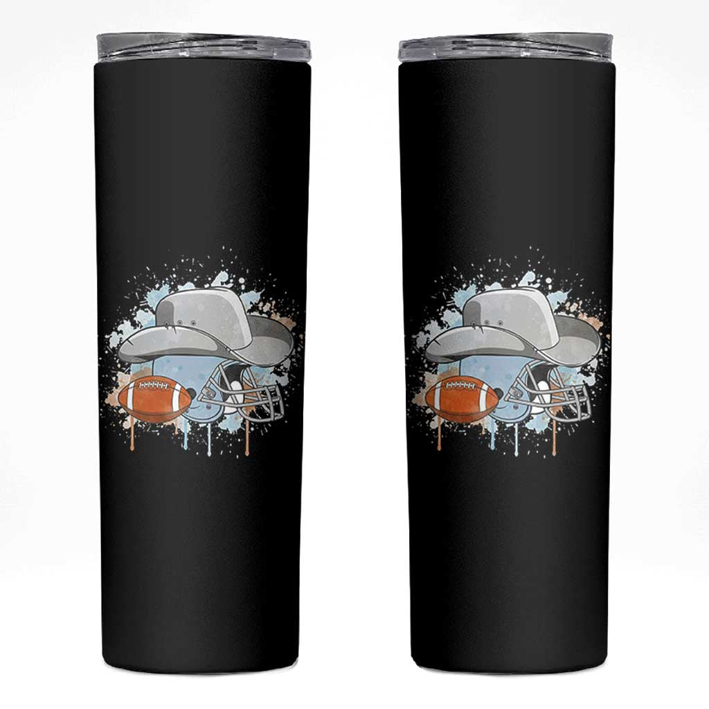 Cowboy Football Helmet Skinny Tumbler Game Day Spirit Gift - Wonder Print Shop