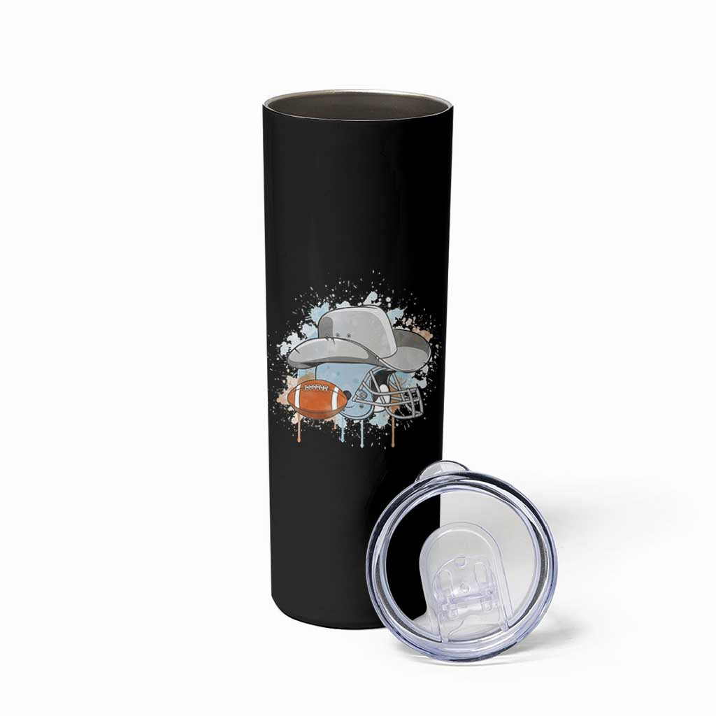 Cowboy Football Helmet Skinny Tumbler Game Day Spirit Gift - Wonder Print Shop