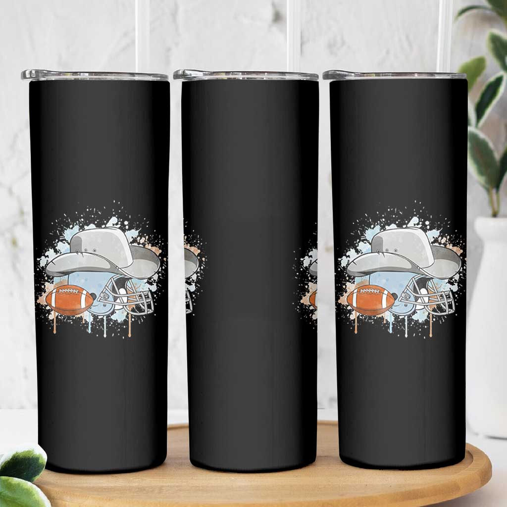 Cowboy Football Helmet Skinny Tumbler Game Day Spirit Gift - Wonder Print Shop