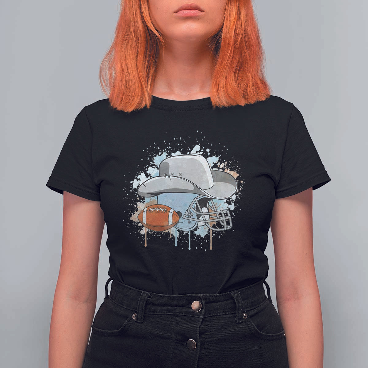 Cowboy Football Helmet T Shirt For Women Game Day Spirit Gift - Wonder Print Shop