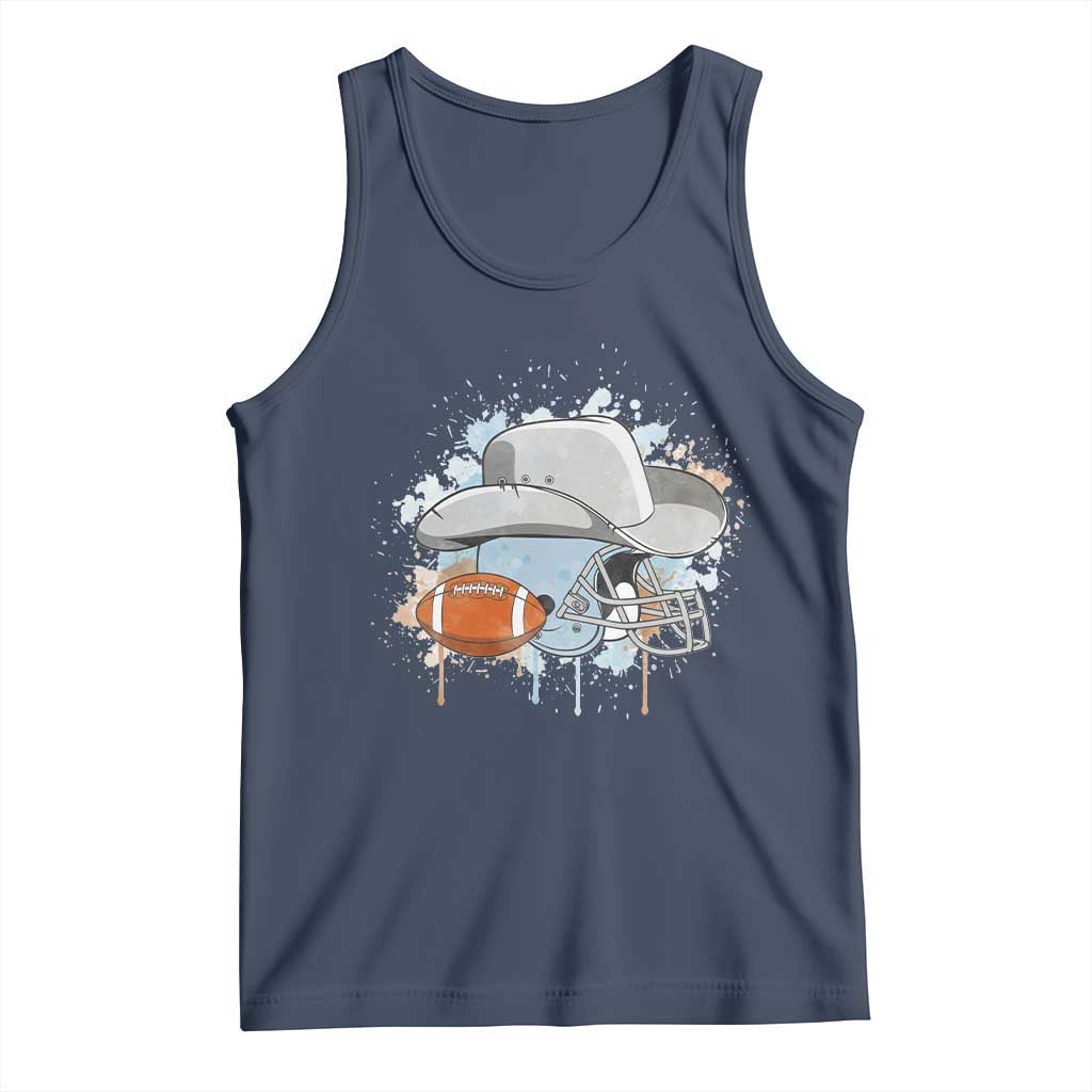 Cowboy Football Helmet Tank Top Game Day Spirit Gift - Wonder Print Shop