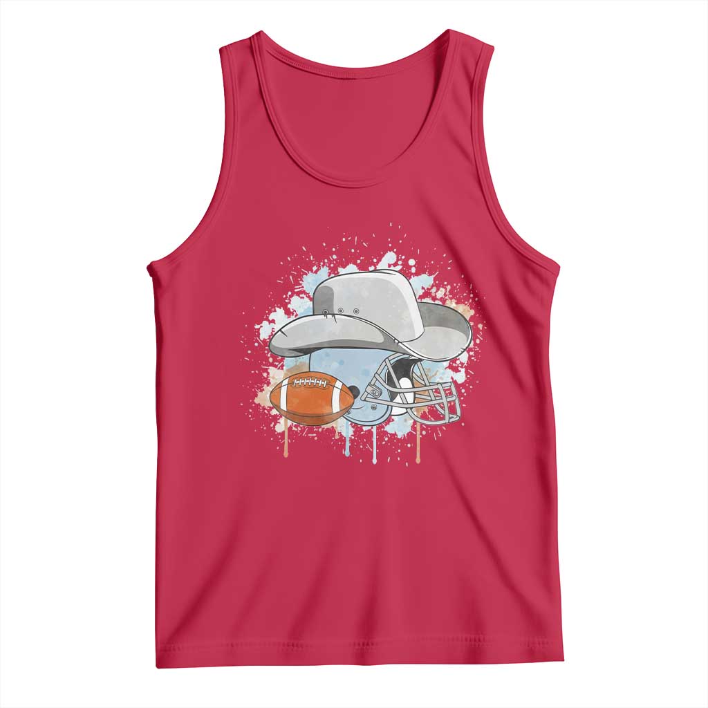 Cowboy Football Helmet Tank Top Game Day Spirit Gift - Wonder Print Shop