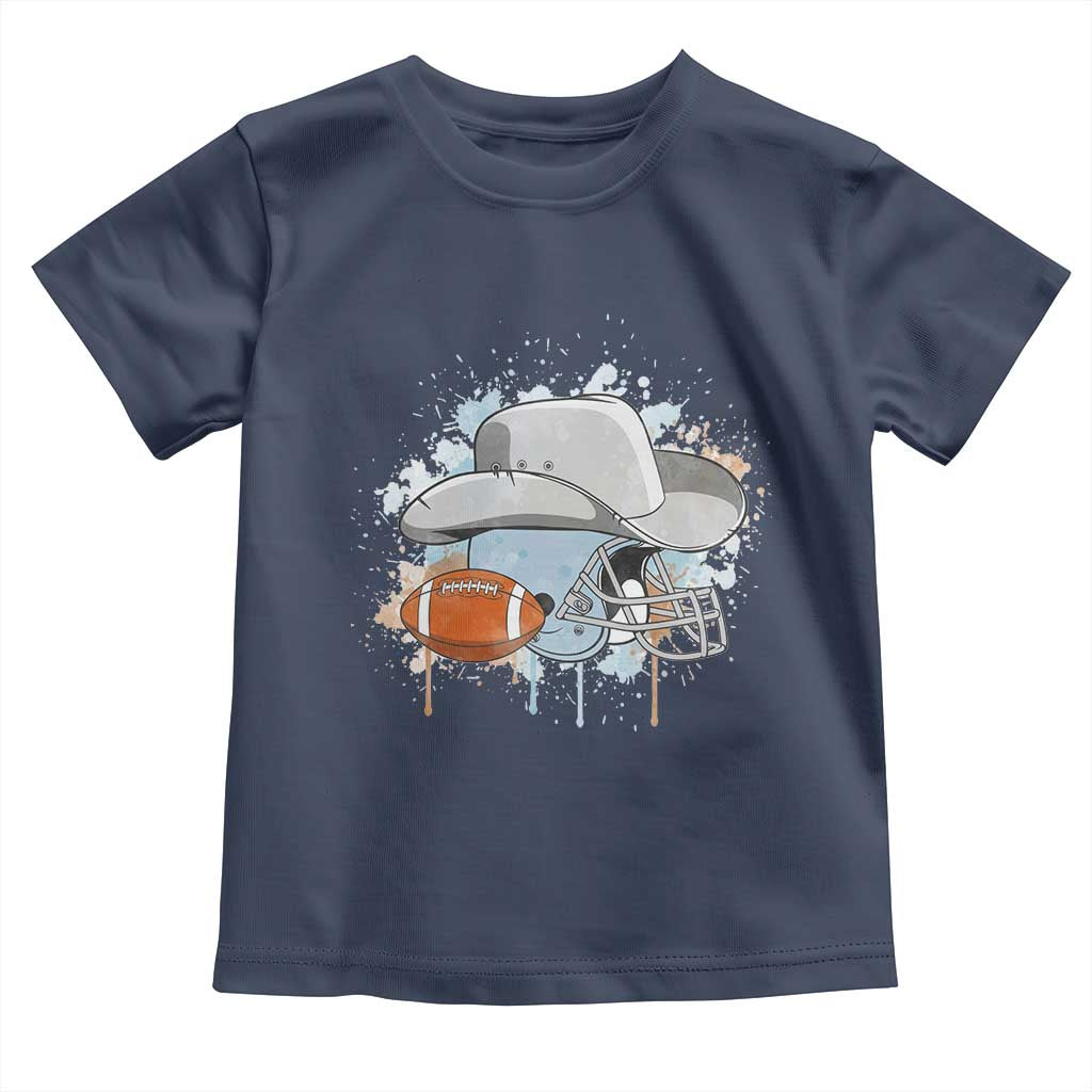Cowboy Football Helmet Toddler T Shirt Game Day Spirit Gift - Wonder Print Shop