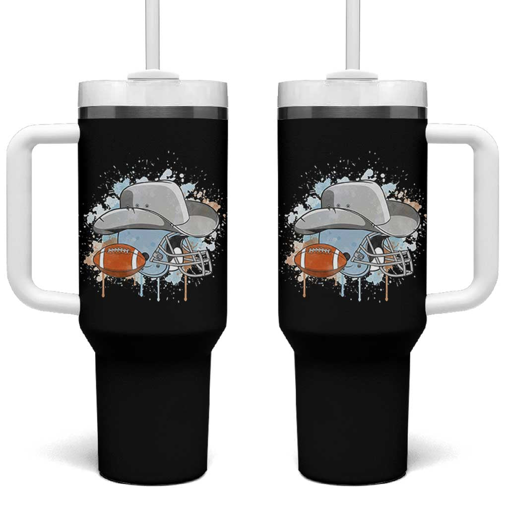 Cowboy Football Helmet Tumbler With Handle Game Day Spirit Gift - Wonder Print Shop