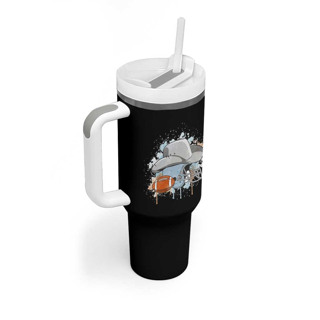 Cowboy Football Helmet Tumbler With Handle Game Day Spirit Gift - Wonder Print Shop