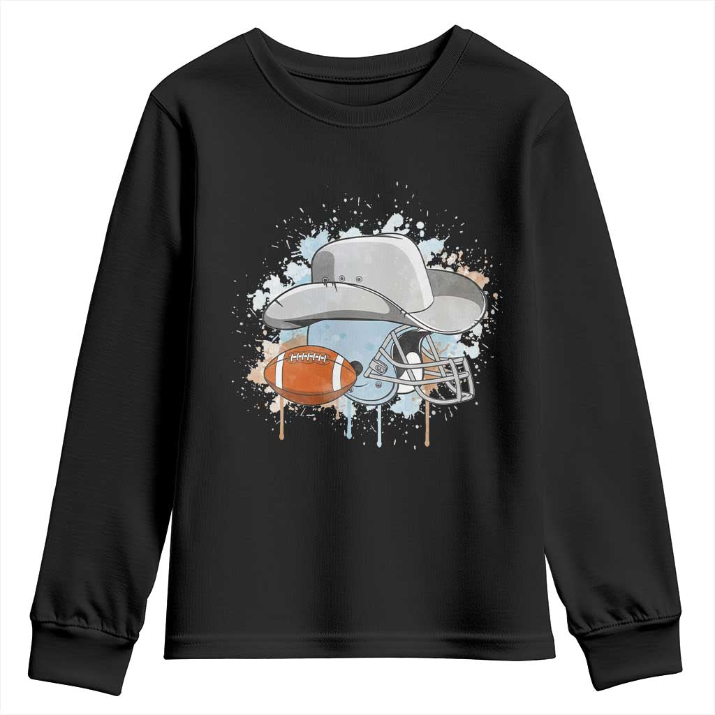 Cowboy Football Helmet Youth Sweatshirt Game Day Spirit Gift - Wonder Print Shop