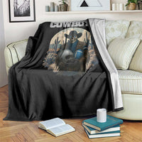 Skeleton Cowboy Football Player Throw Blanket Western Fan Gift - Wonder Print Shop