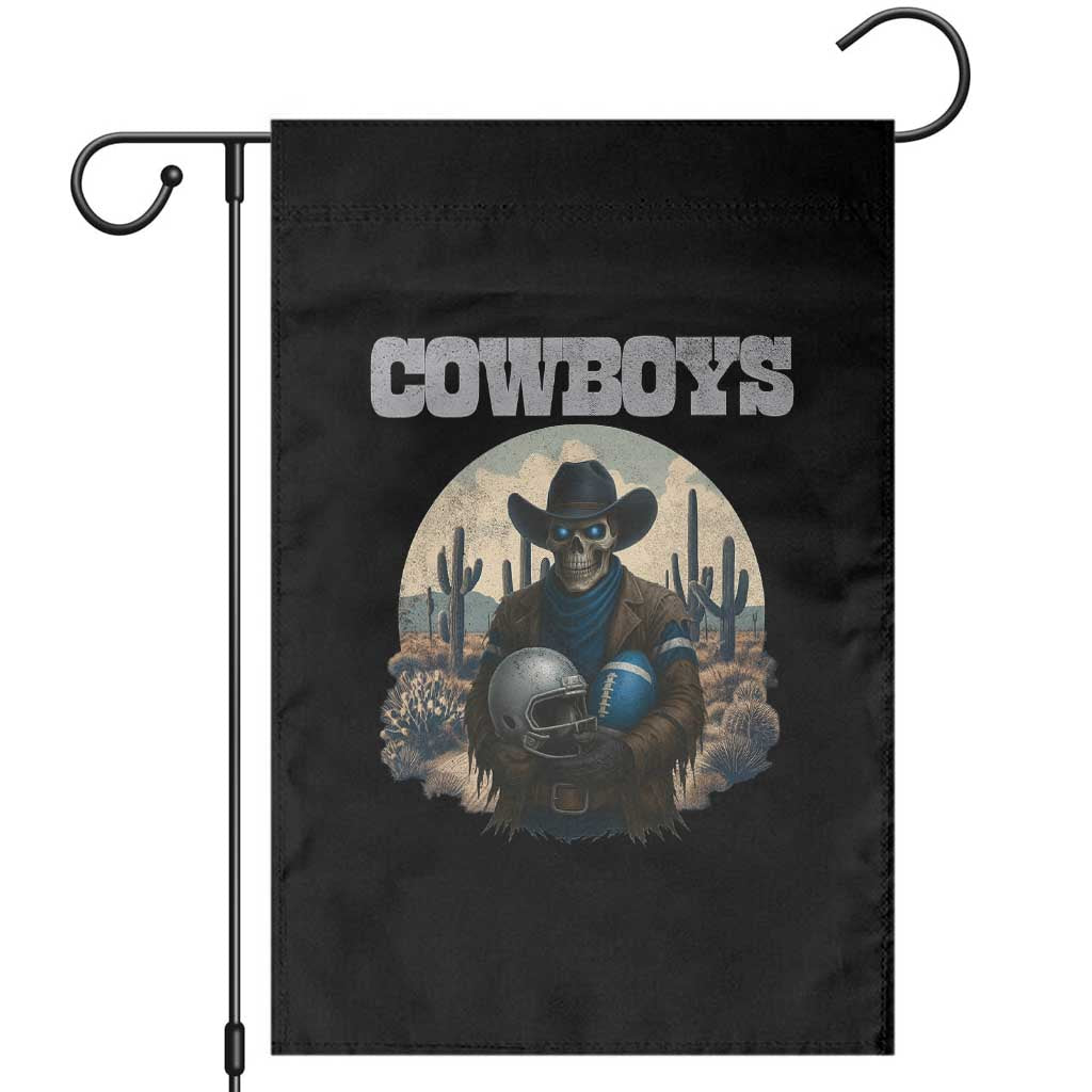 Skeleton Cowboy Football Player Garden Flag Western Fan Gift - Wonder Print Shop