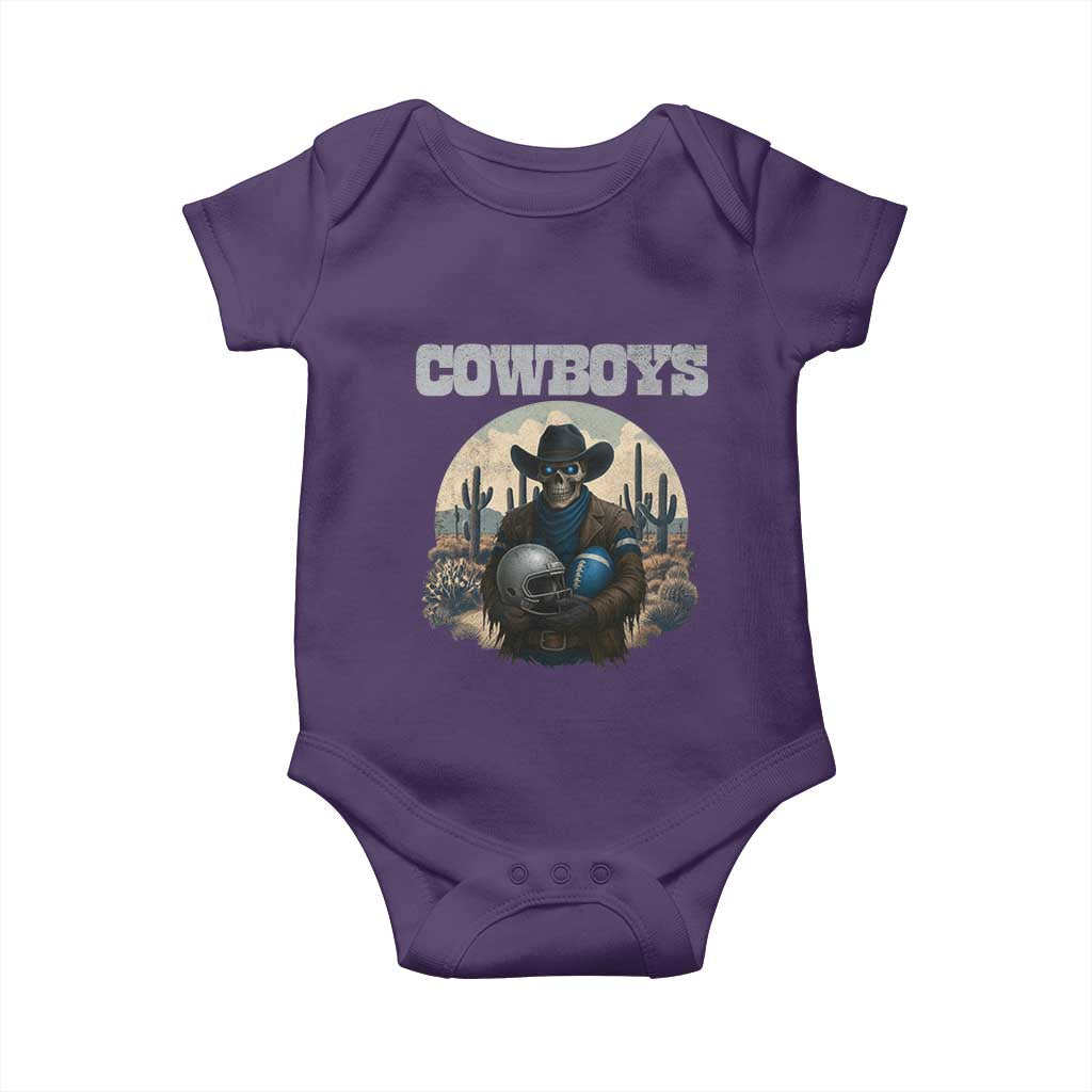 Skeleton Cowboy Football Player Baby Onesie Western Fan Gift - Wonder Print Shop