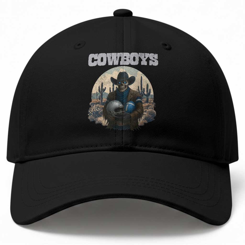 Skeleton Cowboy FB Player Baseball Cap Western Fan Gift